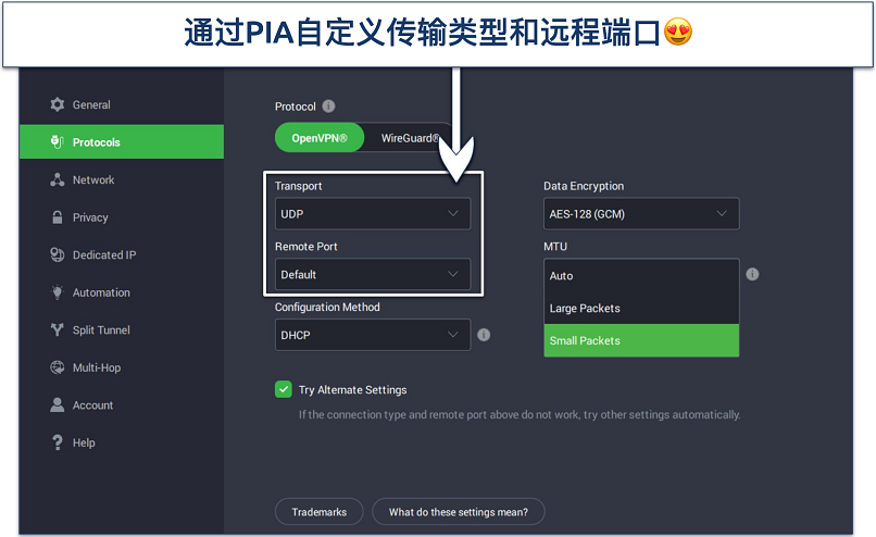 图片展示了 PIAS 的可自定义设置